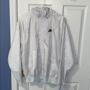 White Nike Hooded Windrunner Jacket